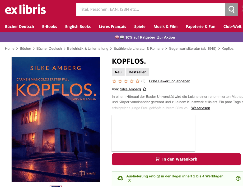 Silke Amberg wird als Bestsellerautorin bei exlibris geführt.